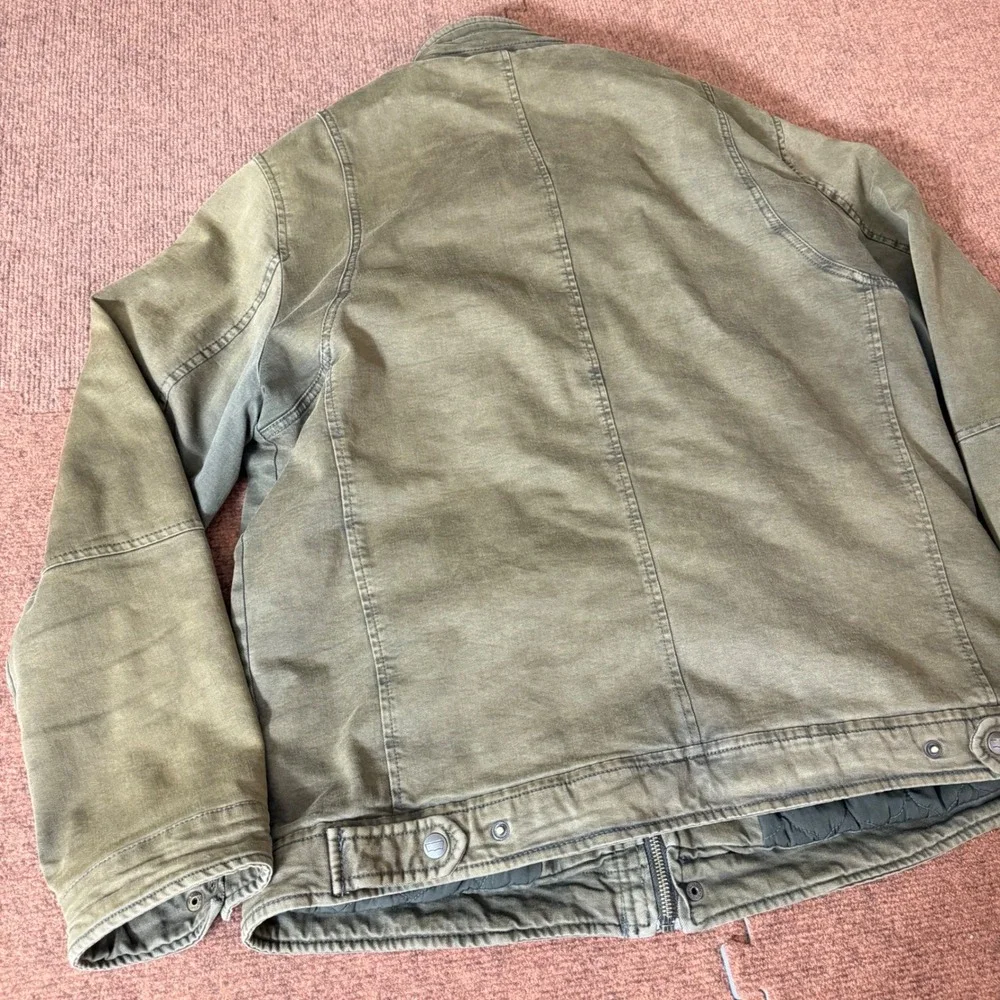 Vintage Levis Strauss Mens Field Jacket Olive‎ Green Canvas Quilted Lined Large